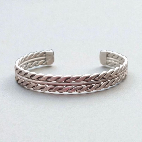 Vintage Jewelry - Vintage sterling braided cuff bracelet